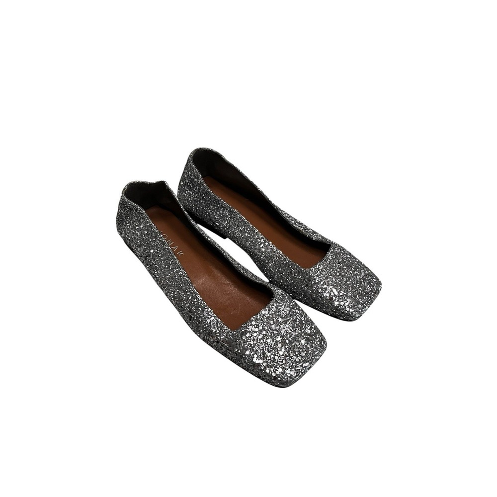 Jonak Paris glitter square-toe ballet flats Size 36 Silver